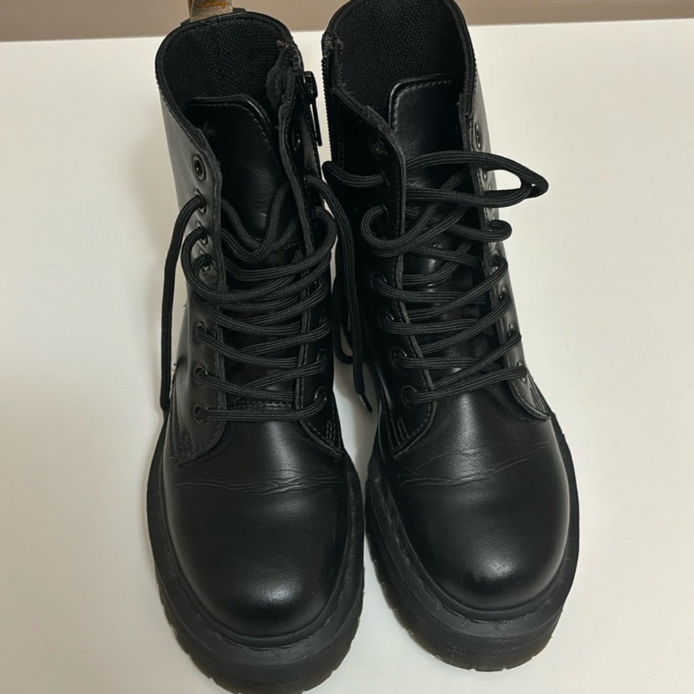 Doc Martin black platform boots